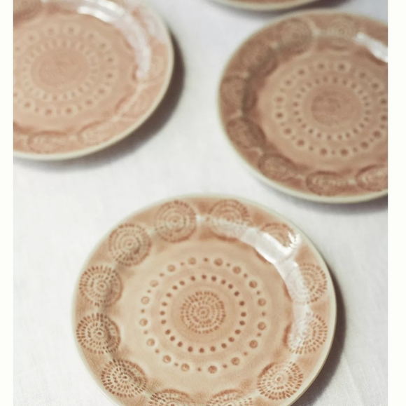Anthropologie Old Havana Bread Plates - set of 4 - Rose/neutral - Picture 1 of 12